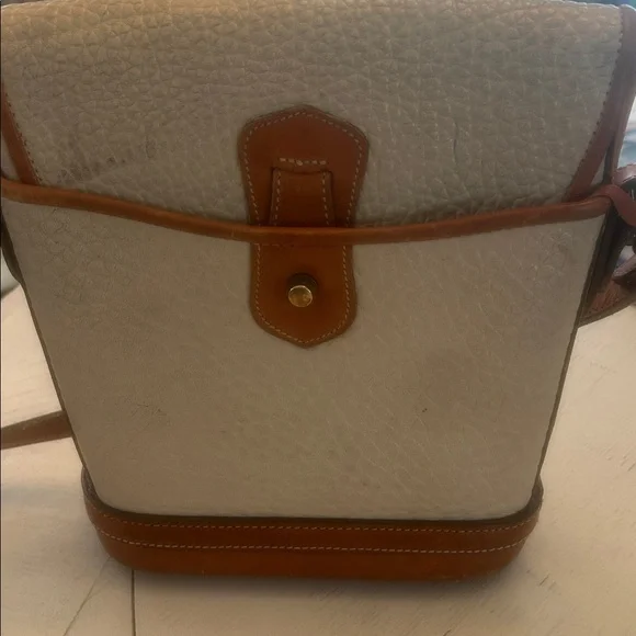 Vintage Dooney & Bourke AWL Calvary Spectator Taupe Brown Leather Crossbody Bag - Picture 3 of 9